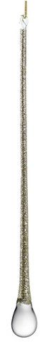 shishi Glass drop transparent w/champagne glitter 25cm
