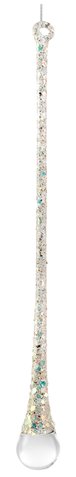 shishi Glass drop transparent w/multicolored glitter 25cm