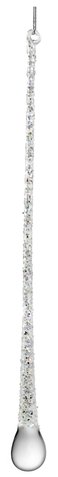 shishi Glass drop transparent w/silver glitter 25cm