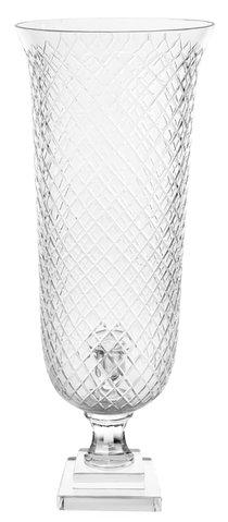shishi Glass hurricane with CH inside diamond cutting h56cm