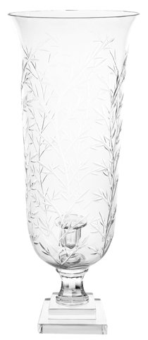 shishi Glass hurricane with CH inside leaf cutting h56cm