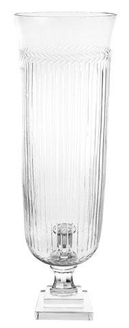 shishi Glass hurricane with CH inside line cutting h72cm