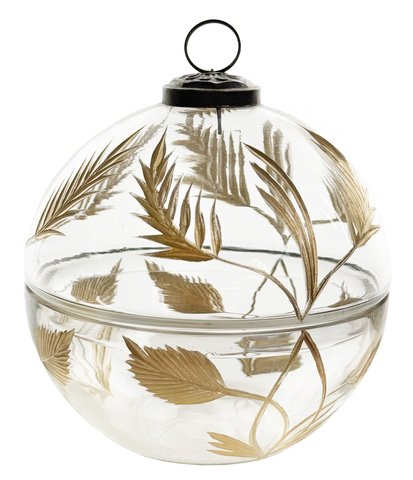 shishi Glass opening table ball clear with gold cutting 12cm