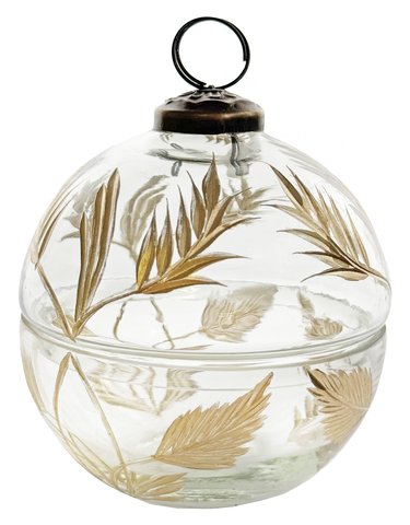 shishi Glass opening table ball clear with gold cutting 10cm