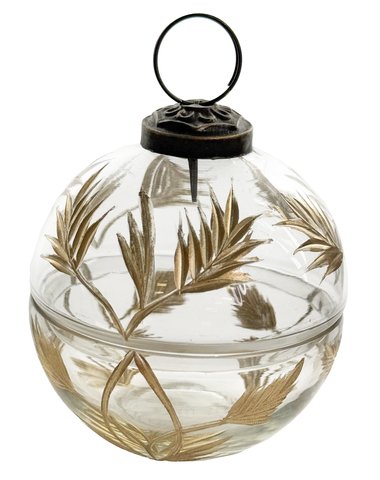 shishi Glass opening table ball clear with gold cutting 8cm