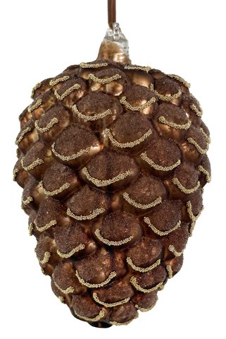 shishi Glass round cone mat antique brown beaded 11cm