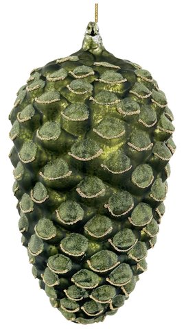 shishi Glass round cone mat antique green beaded 22cm