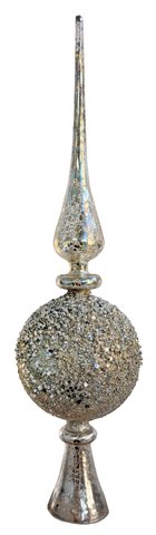 shishi Glass tree top antique champagne beaded deco 38 5cm