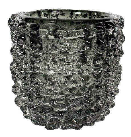 shishi Glass vase with glass serpent grey d27 h27cm