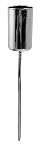 shishi Metal CH stick 10cm inner d23mm;h4cm silver 4pcs in bag