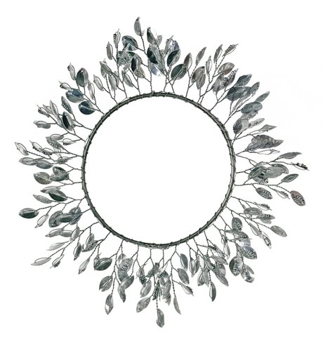 shishi Metal leaf beaded candle ring silver d10 5cm