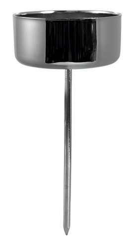 shishi Metal T-light stick 10cm inner d6cm silver 4pcs in bag