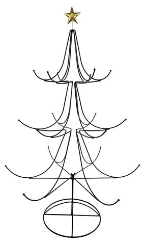shishi Metal tree black with gold star on top 133cm