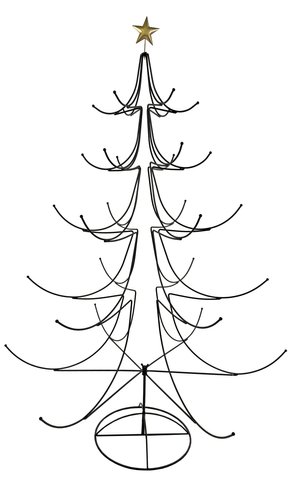 shishi Metal tree black with gold star on top 165cm