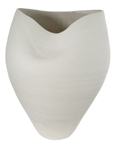 shishi Porcelain drop vase distorted top sand white d35-37;h44cm