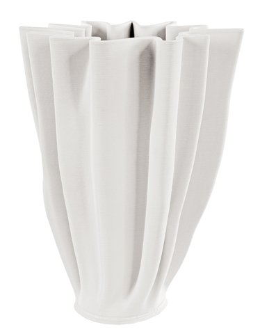 shishi Printed ceramic cone folded vase cream h26cm