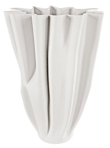 shishi Printed ceramic cone folded vase cream h39cm