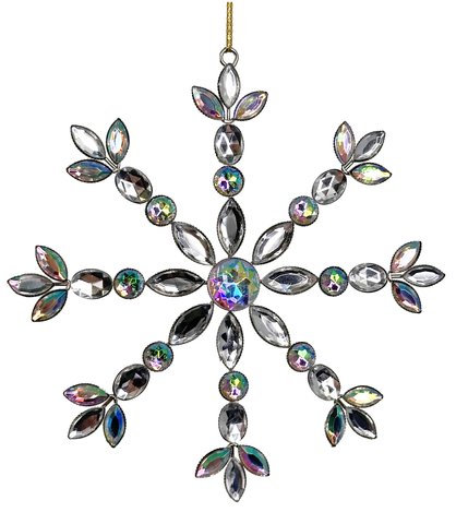 shishi Rhinestone snowflake iridescent silver 15 5cm