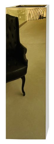 shishi Rust free cube pot polished gold 30x30x100cm