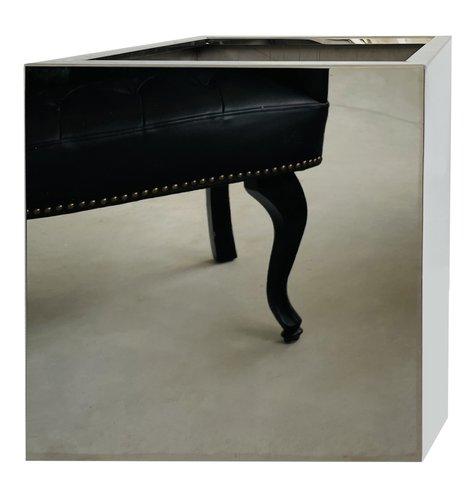 shishi Rust free cube pot polished steel 30x30x30cm