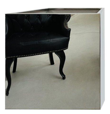 shishi Rust free cube pot polished steel 40x40x40cm