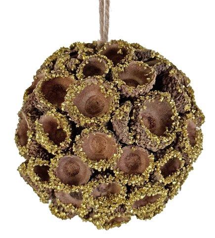 shishi Acorn caps ball gold glittered 8cm
