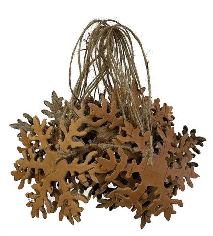 shishi Bark snowflakes natural with hanger 20pc