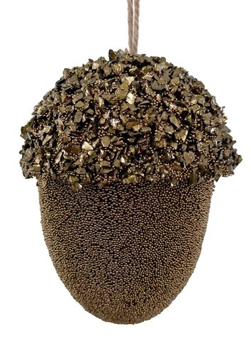 shishi Bead-glitter acorn copper 7cm