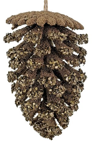 shishi Bead glitter cone brown 12cm