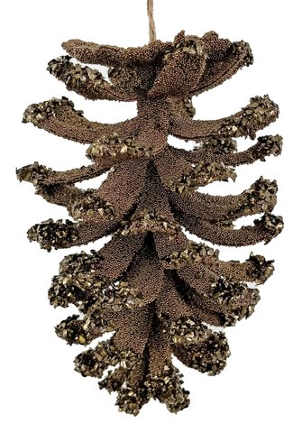 shishi Bead glitter cone brown 14cm