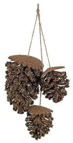 shishi Bead glitter cone bundle3 brown 20cm