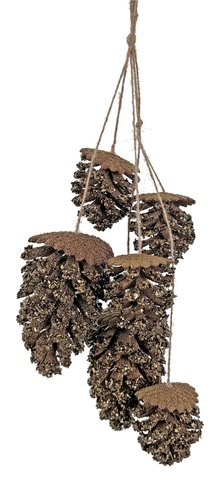 shishi Bead glitter cone bundle5 brown 30cm