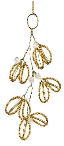 shishi Bead mistletoe ornament gold 12cm