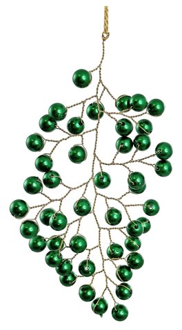 shishi Bead wire leaf ornament green 14cm