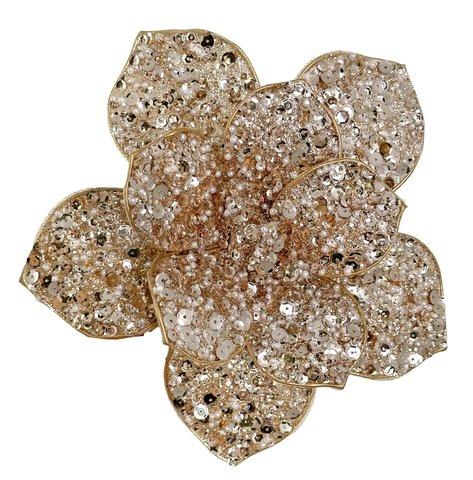 shishi Beaded magnolia with clip champagne 20cm