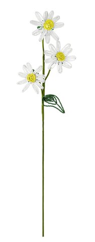 shishi Beads daisy x3 white 60cm