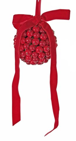 shishi Berry ball red velvet bow 20cm