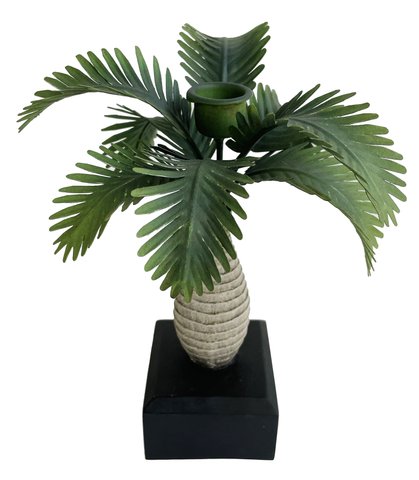 shishi Bottle palm candleholder green 23cm