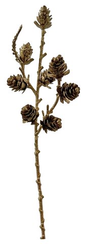 shishi Branch with larix cones gold 28cm