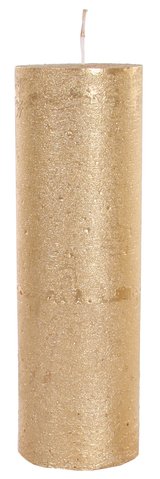 shishi Candle cylinder rough gold 8x25cm