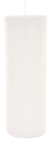 shishi Candle cylinder rough white 10x28cm