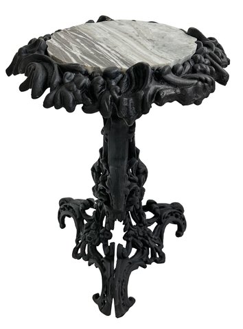 shishi Cast-iron postament with marble top aged