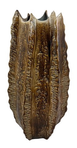 shishi Ceramic agave vase brown d44cm h87cm