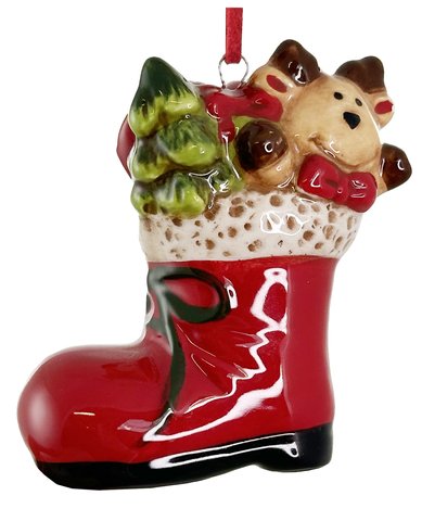 shishi Ceramic boot ornament 7cm