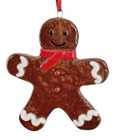 shishi Ceramic gingerbread man ornament 8 5cm