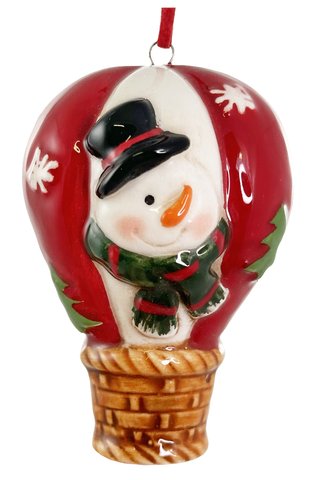 shishi Ceramic hot-air balloon ornament 8cm