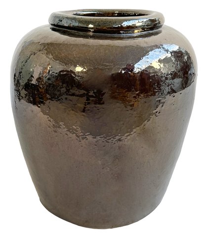 shishi Ceramic jar L antique silver d55;h62cm