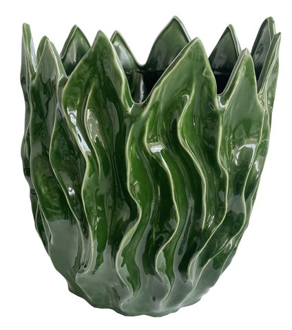 shishi Ceramic leaf pot green d33;h36cm