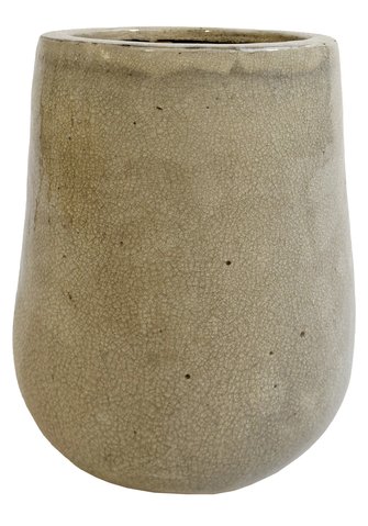 shishi Ceramic planter L crackled white d38;h50cm