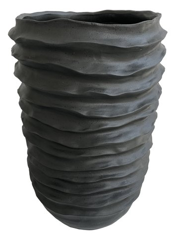 shishi Ceramic pot lined anthracite d36;h56 5cm